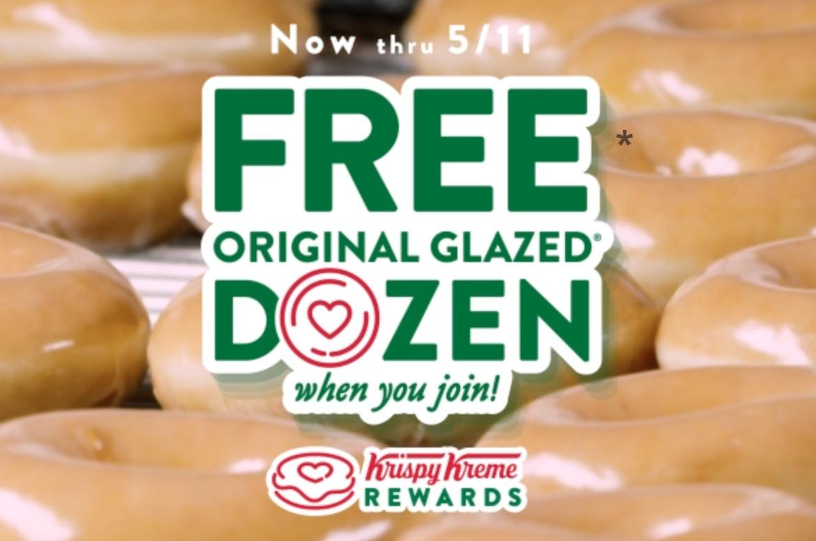 Free Krispy Kreme Original Glazed Dozen Doughnuts