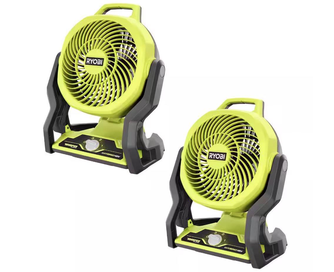 Ryobi One+ 18v Cordless 7.5in Hybrid Fan 2 Pack for $89 Shipped