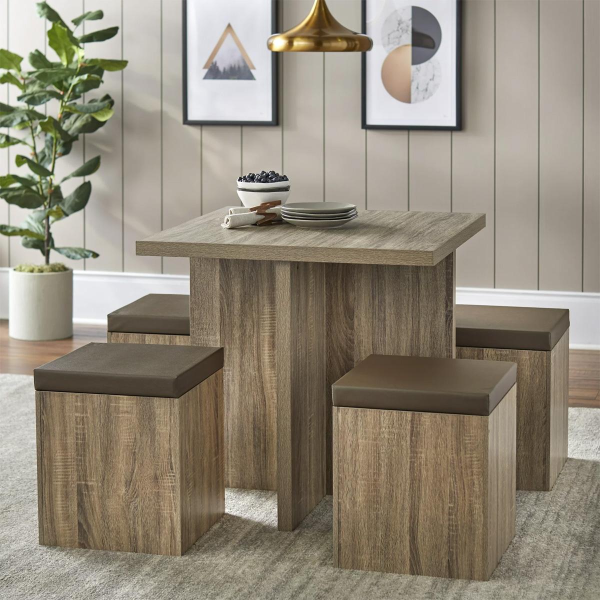 Mainstays 5-Piece Dexter Dining Room Set with Storage Ottoman for $144 Shipped