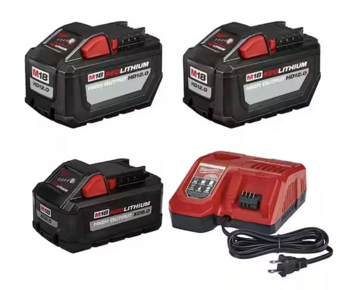Milwaukee M18 18v 3 Pack Battery with Charger for $339 Shipped