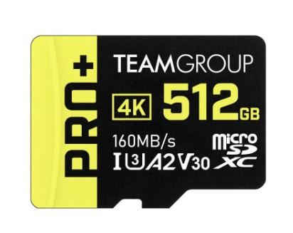 Team 512GB Pro+ Class 10 UHS-I microSDHC Memory Card for $22.49 Shipped
