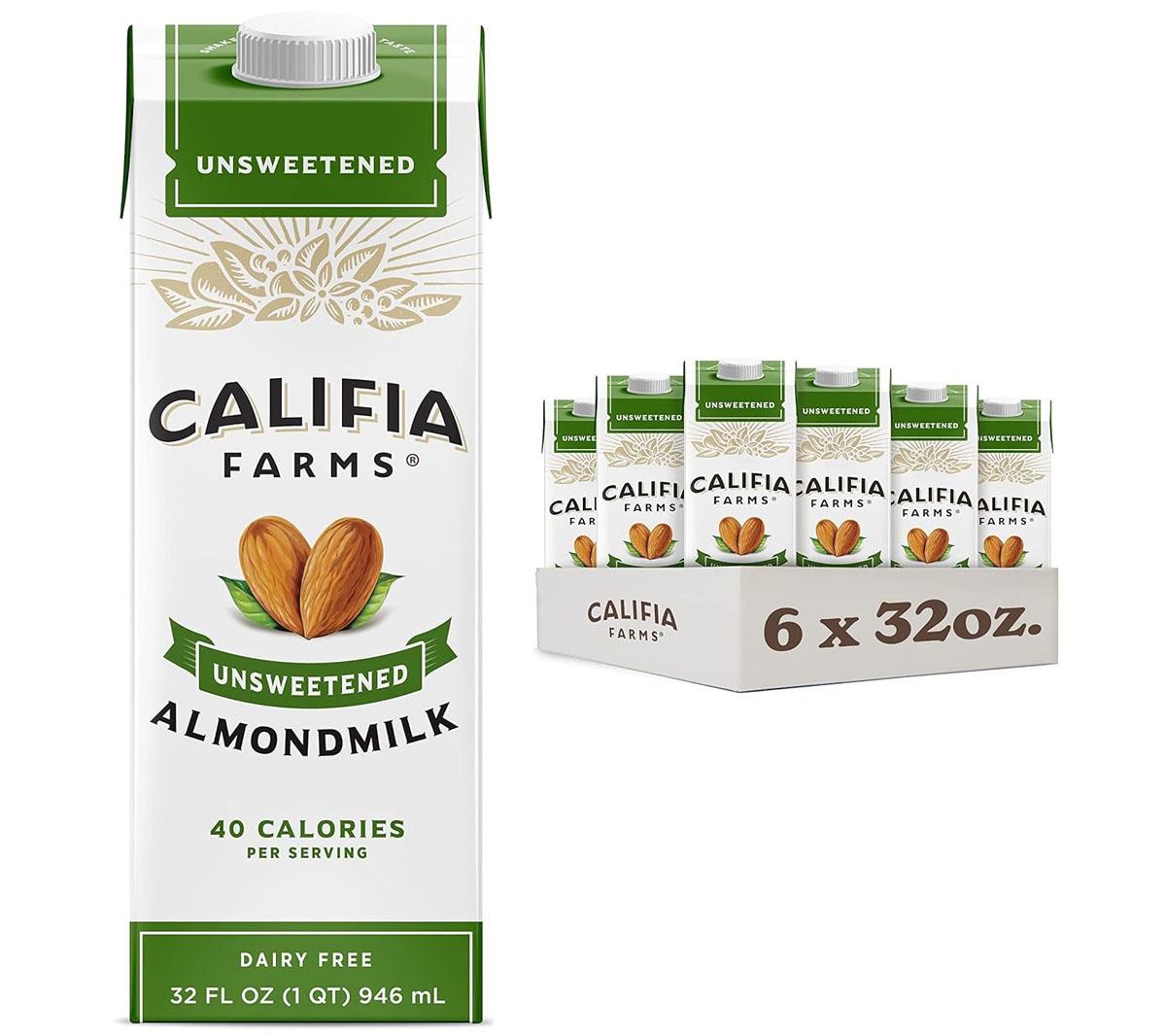 Califia Farms Unsweetened Almond Milk 6 Pack for $13.97