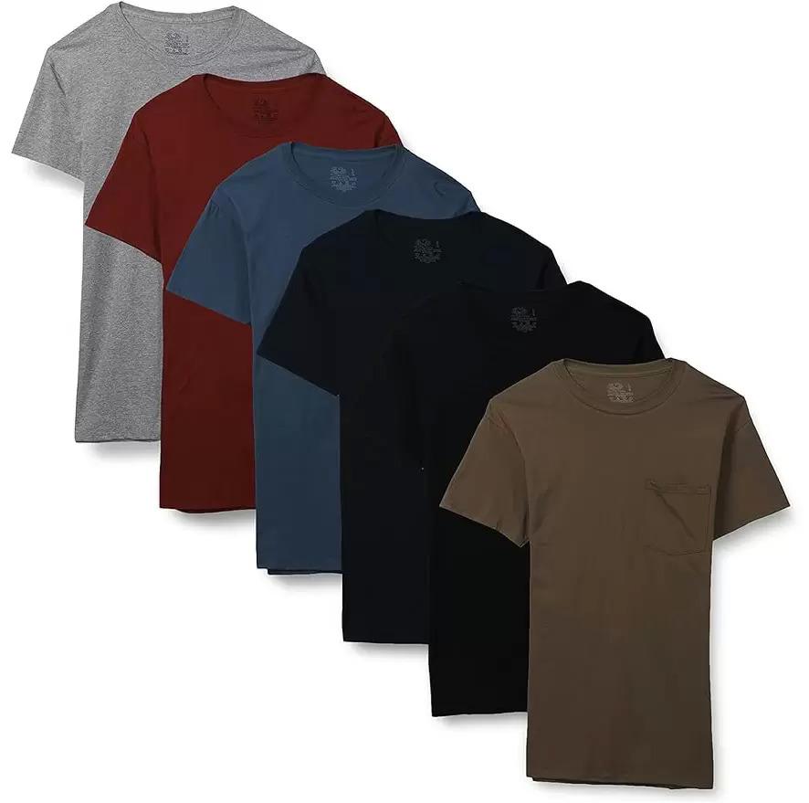 Fruit of the Loom Mens Eversoft Short Sleeve Pocket T-Shirt 6 Pack for $15.04
