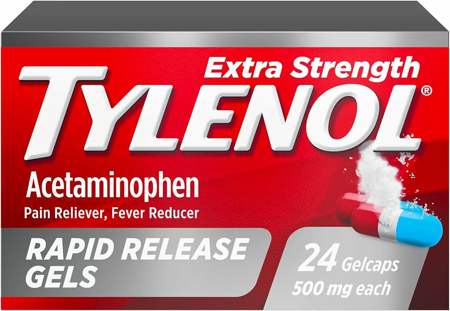 Tylenol Extra Strength Acetaminophen Rapid Release Gels 24 Pack for $1.70