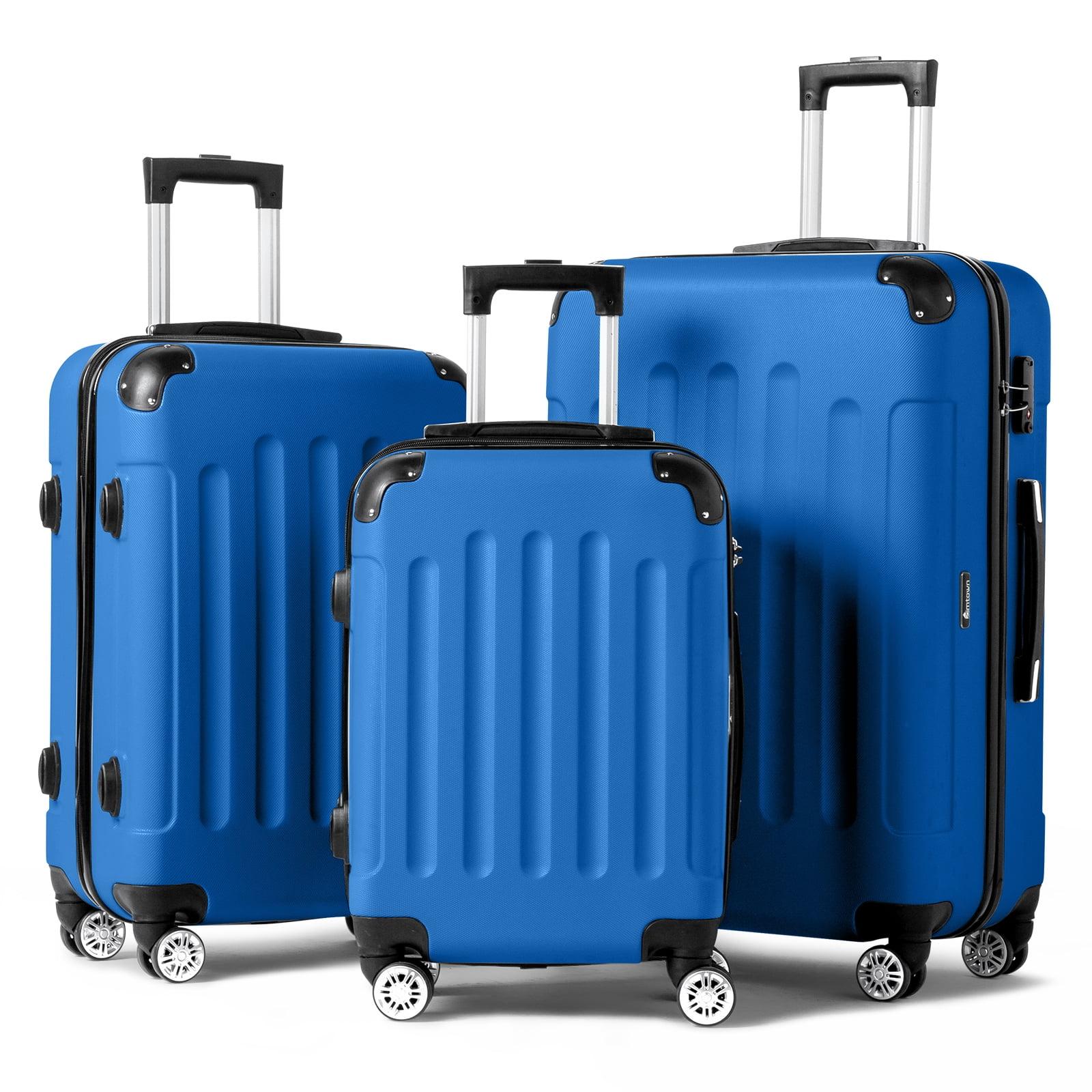 Zimtown Hardside Lightweight Spinner Dark Blue 3 Piece Luggage Set for $89.99 Shipped