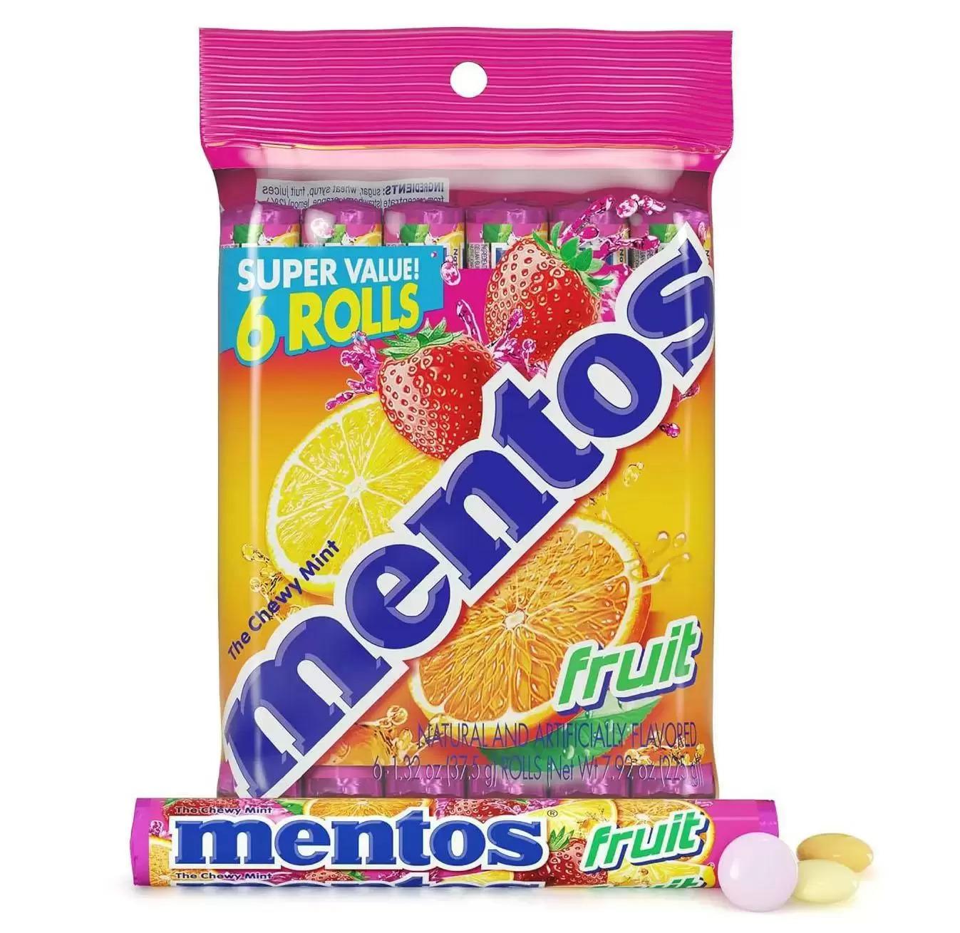Mentos Candy Mint Chewy Candy Roll 6 Pack for $2.76
