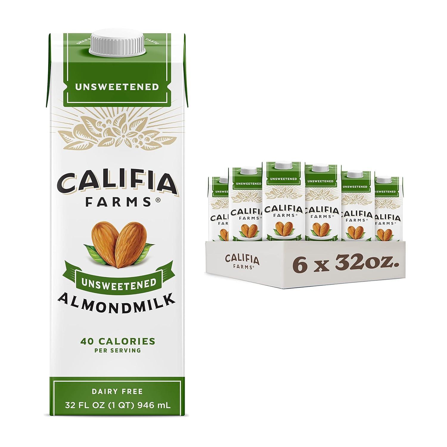 Califia Farms Almond Milk Unsweetened 6 Pack for $10.33