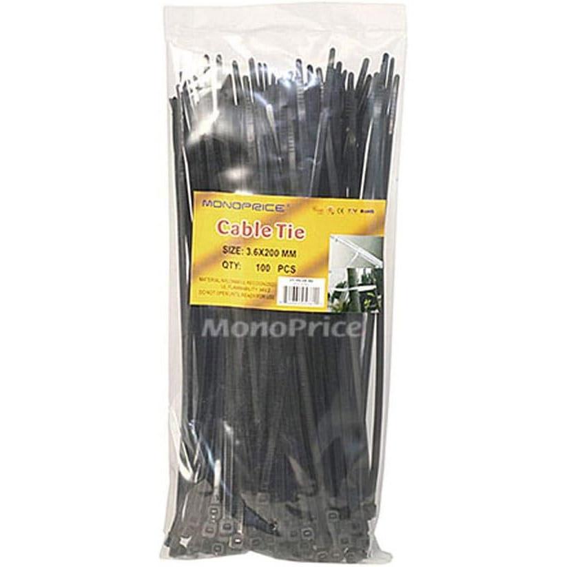 Monoprice Cable Tie 8 inch 100 Pack for $1.99