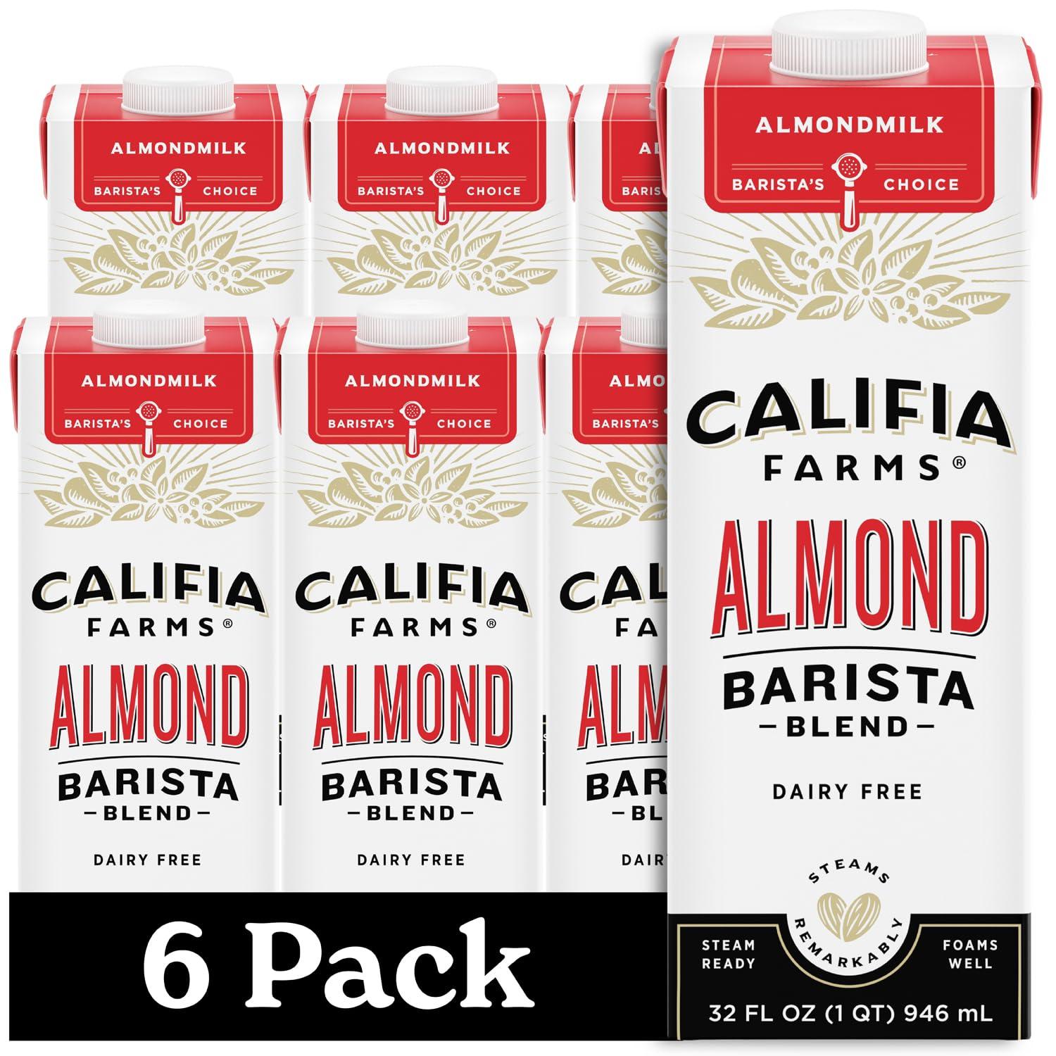 Califia Farms Almond Barista Blend Almond Milk 6 Pack $13