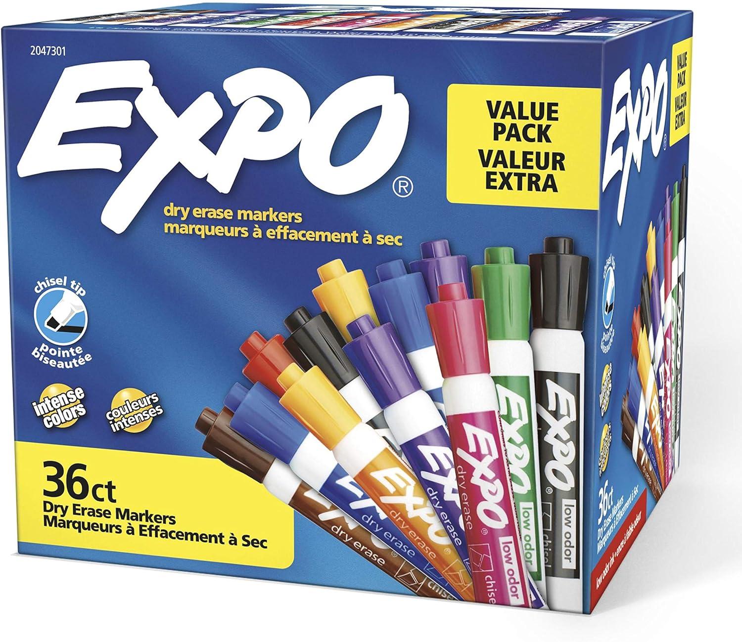 Expo Chisel Tip Dry Erase Markers 36 Pack for $12.97